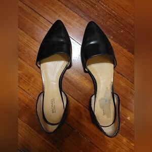 Michael Kors Julieta Black Leather Flats Size 7M